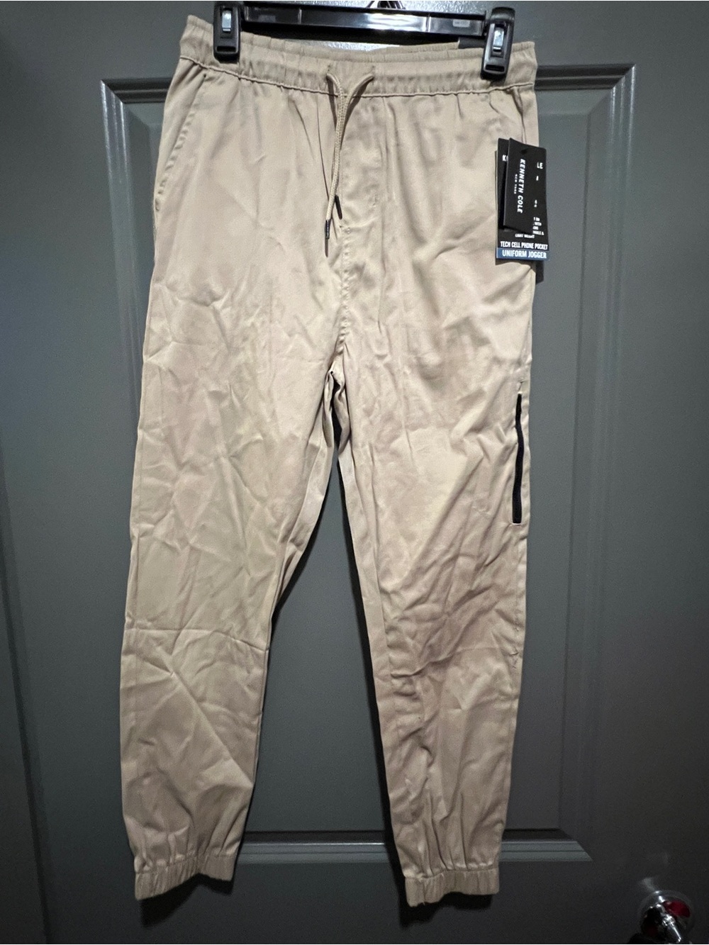 Kenneth Cole Boy’s Khaki Drawstring Joggers Size 16